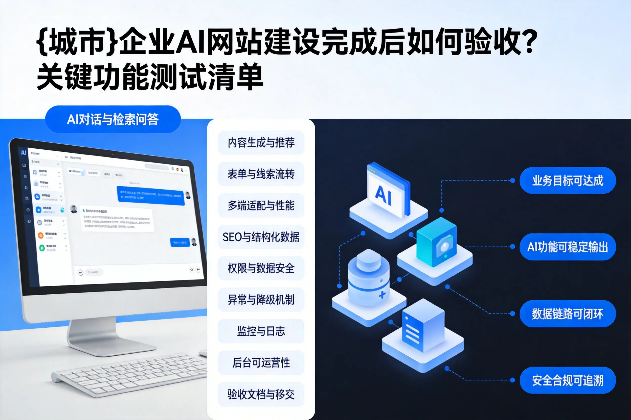 十堰企业AI网站建设完成后如何验收？关键功能测试清单