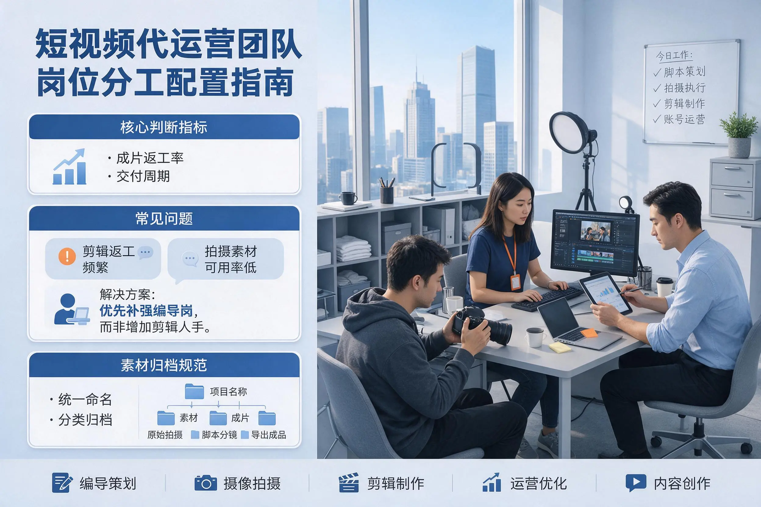 短视频代运营团队如何配置?十堰企业岗位分工科普说明
