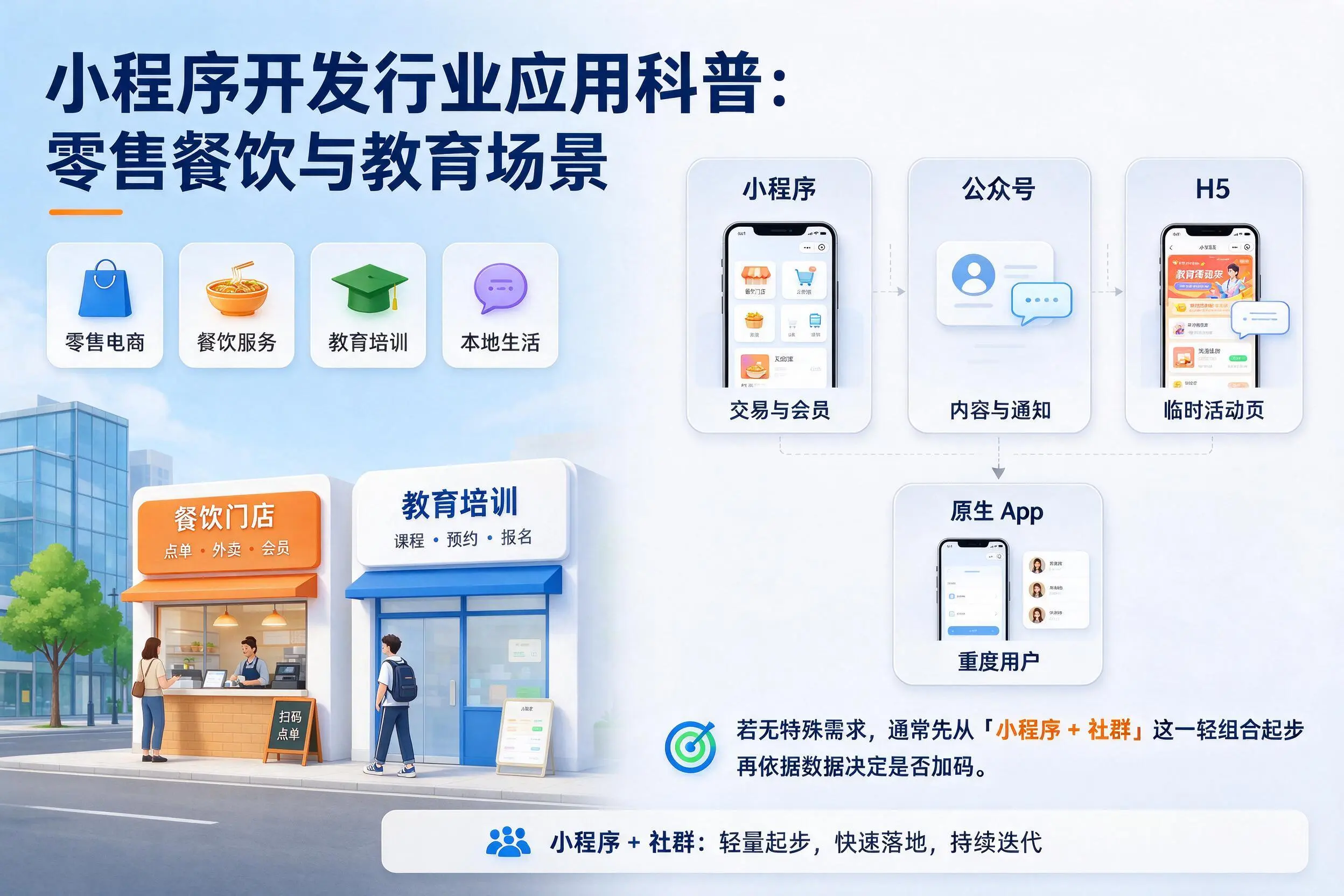 十堰小程序开发行业应用科普：零售餐饮与教育场景